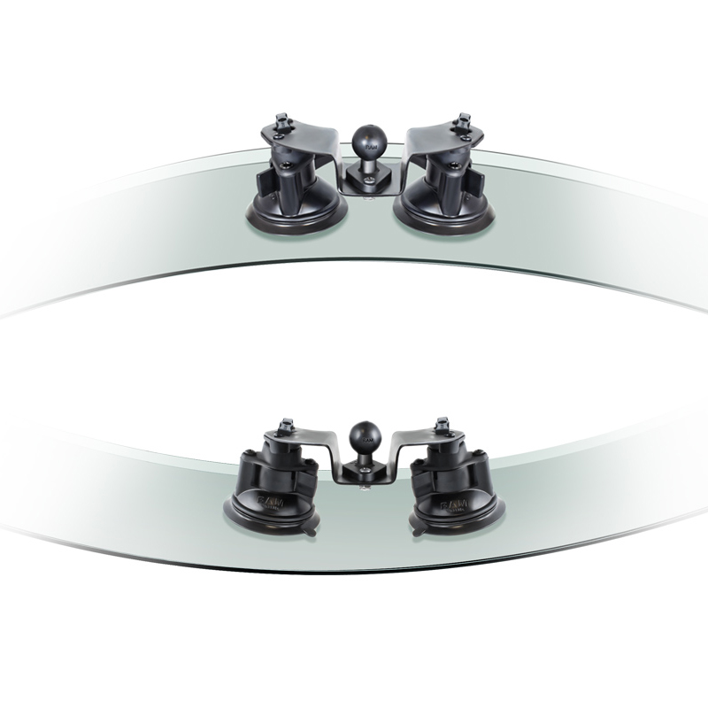RAM-B-189B-PIV1U Twist-Lock Gelenk-Doppelsaugnapfbasis mit B-Kugel - für gebogene Flächen 2