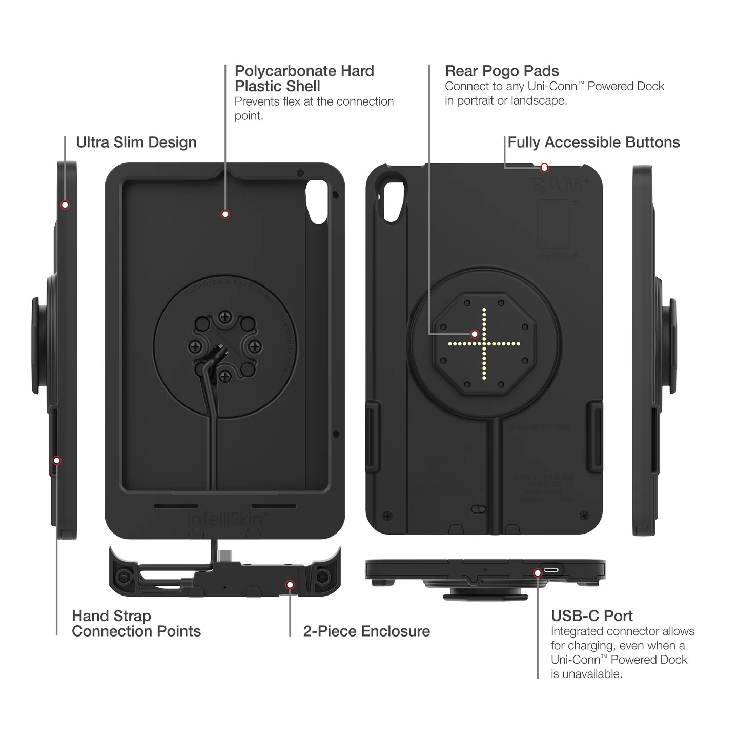 RAM-GDS-SKIN-AP36-TCB IntelliSkin® Thin-Case™ für Apple iPad mini 6 (rückseitige Pogo Pads) 4