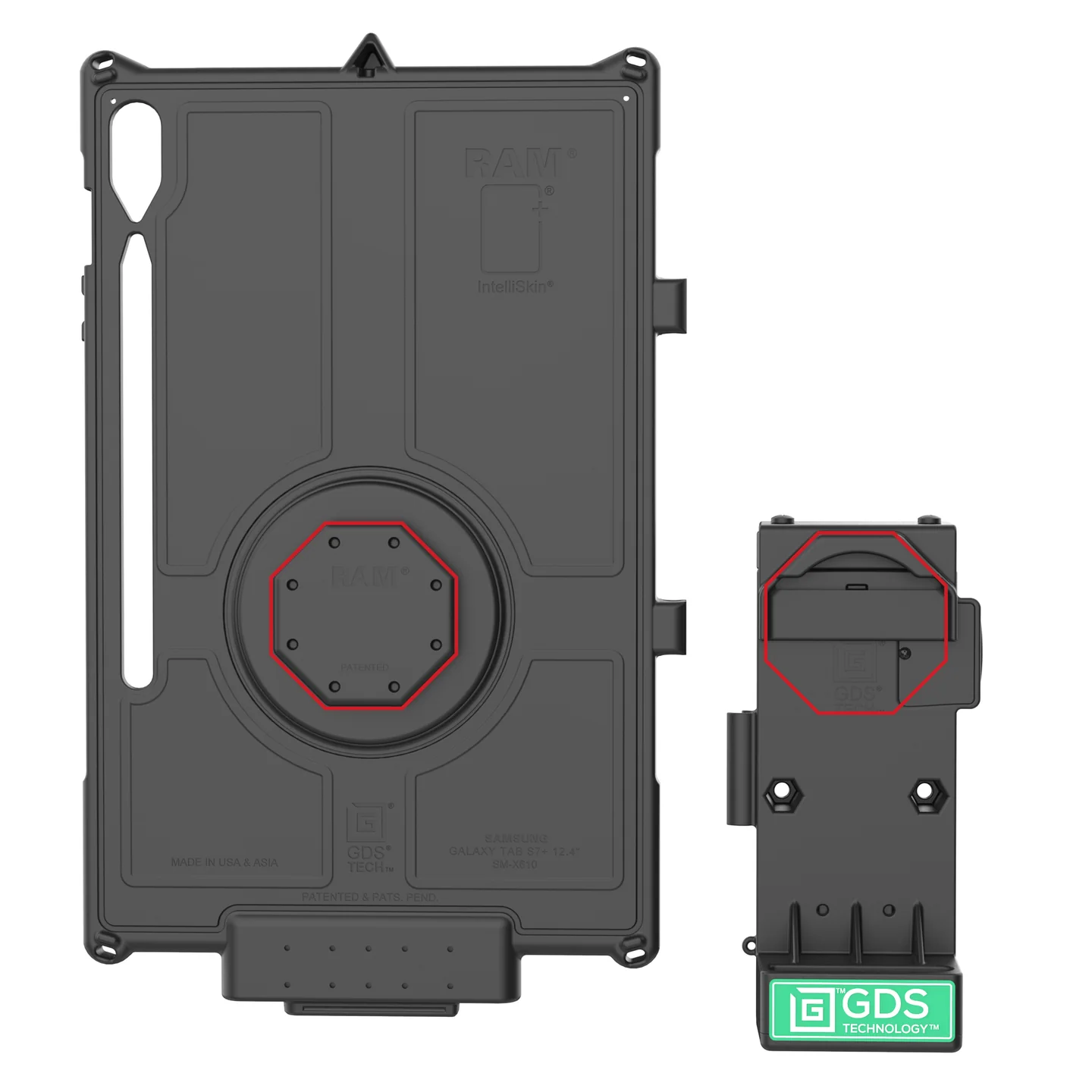 RAM-GDS-DOCK-V12-U1CPU GDS Uni-Conn Ladestation mit Sprungfeder - USB-C Eingang 4