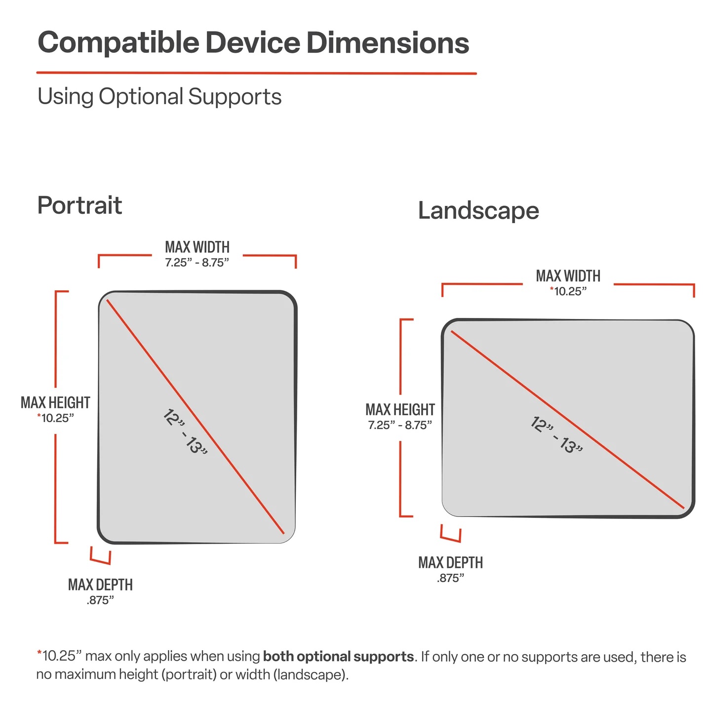 RAM-B-101-C-UN11U Ram Mount X-Grip Set 12-13 Zoll Tablets - 2 mal Round Base, B-Arm lang Aluminium 12