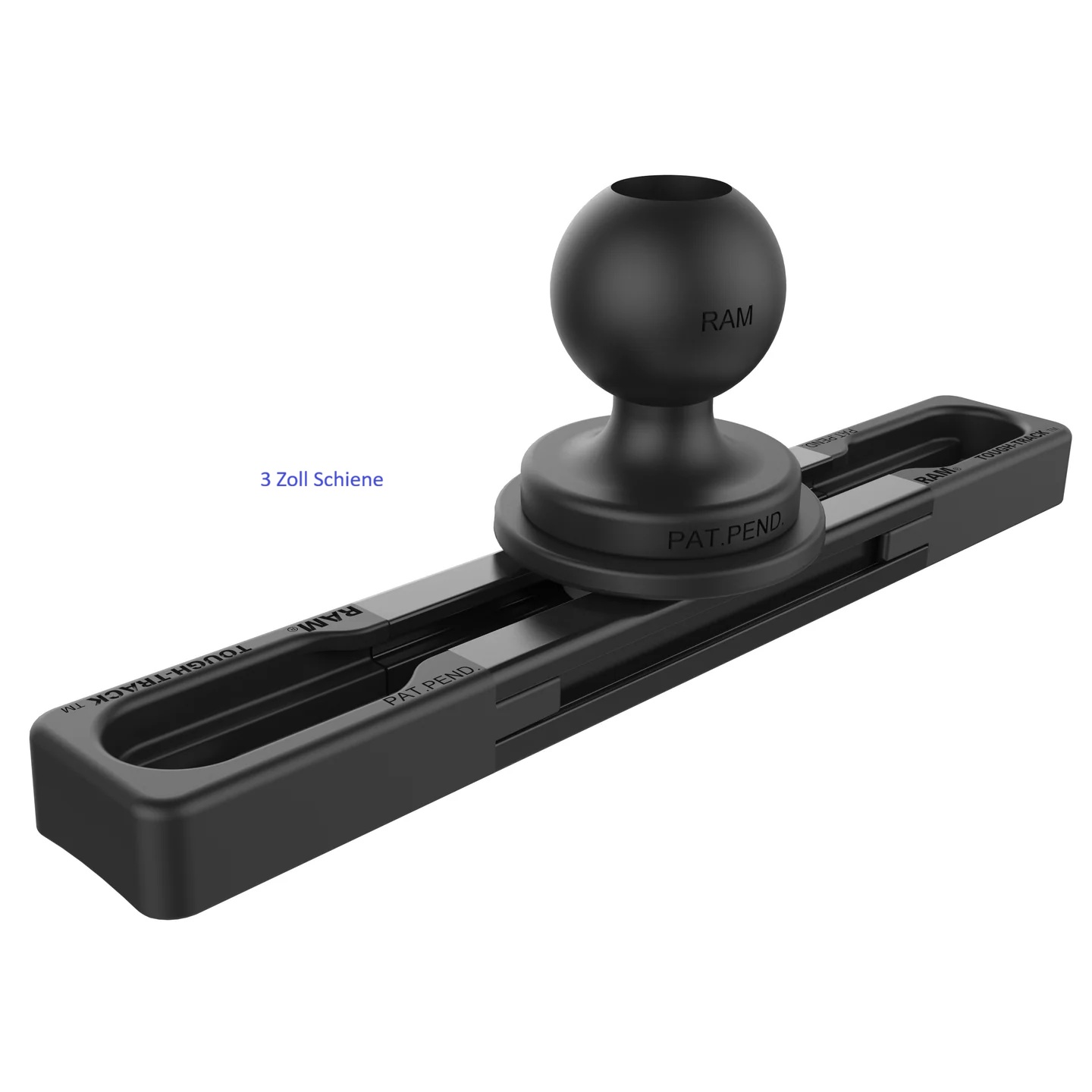 RAM-TRACK-EXA-5BU Tough-Track Schiene 5 Zoll - schwarz, Aluminium, Endkappen 7