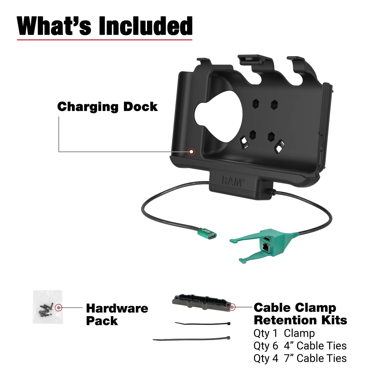RAM-HOL-SAM60CP-RJ45AU EZ-Roll'r Ladestation für Samsung Tab Active 5&3 Input USB-C Output RJ45 & USB-A 4