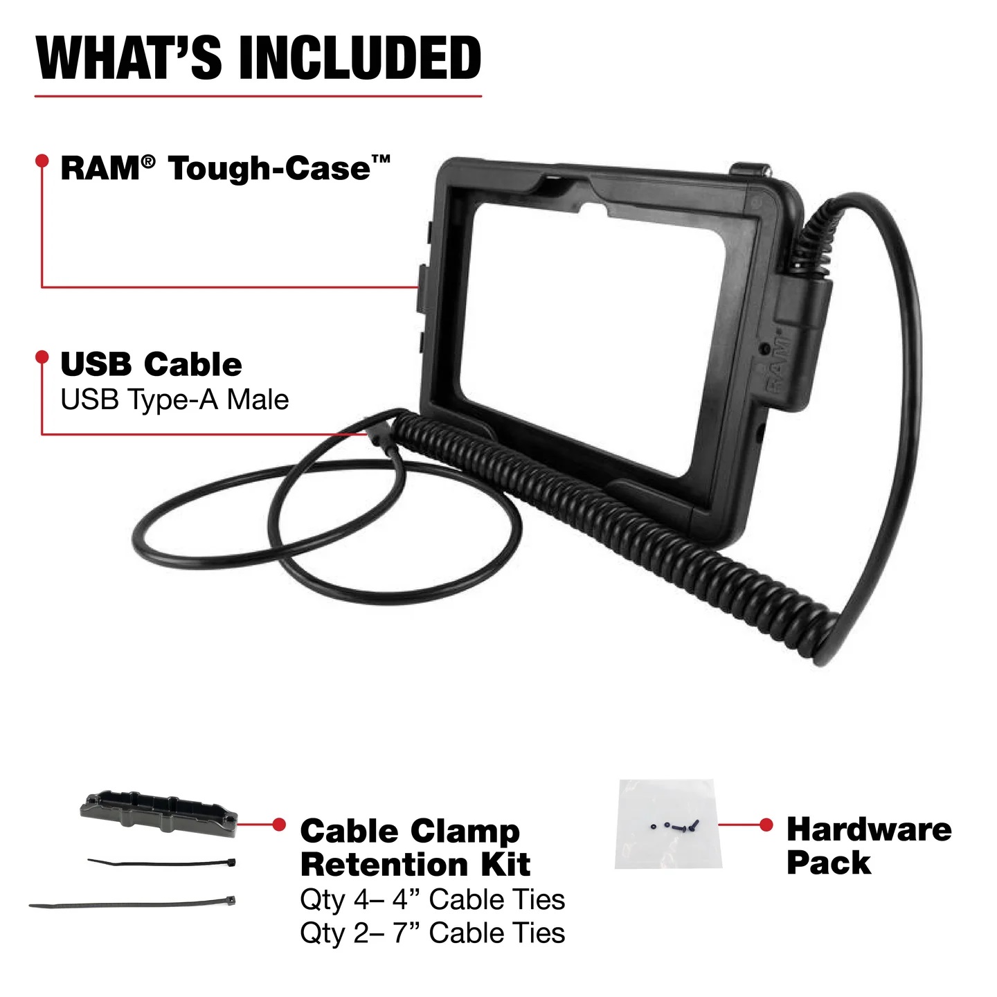 RAM-TC-SAM54U Tough-Case Hülle - USB-Typ-A männlich für Samsung Tab Active4 Pro/Active Pro 4