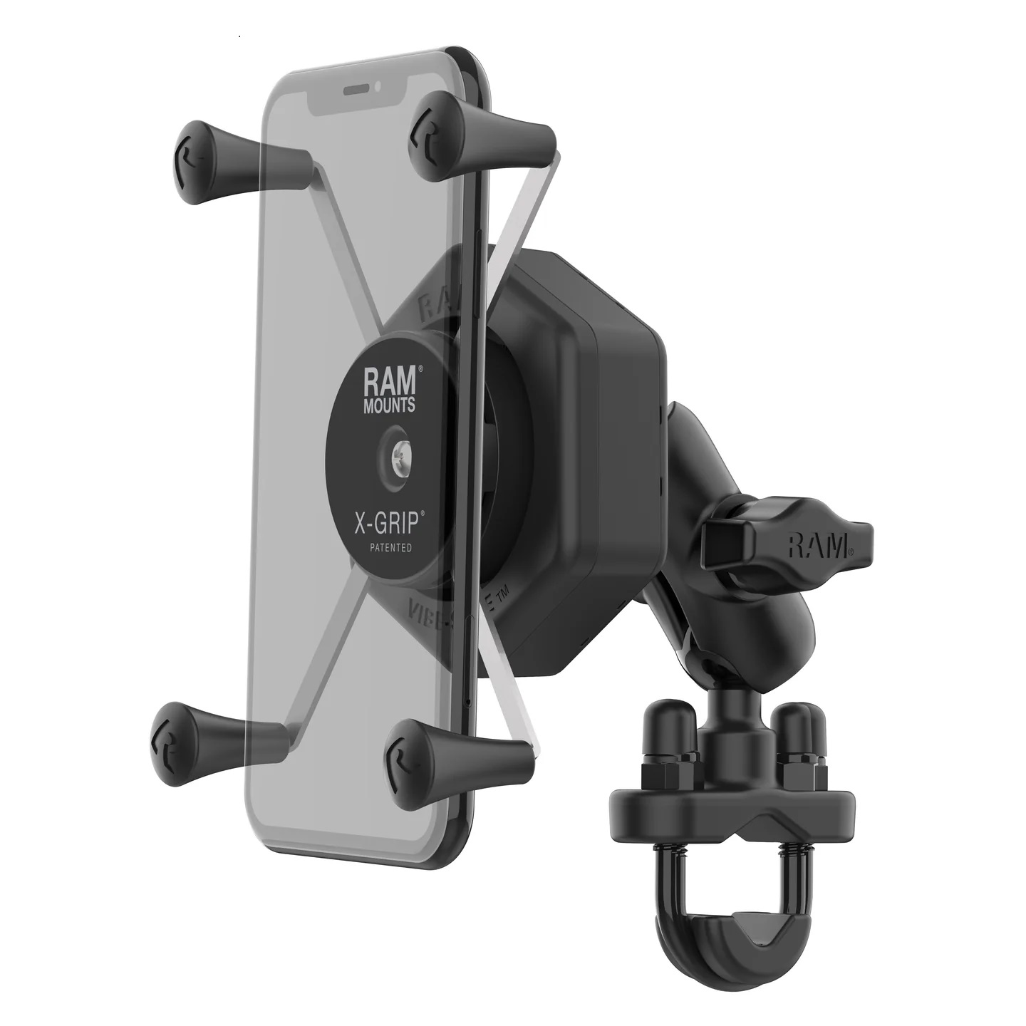 RAM-B-149Z-A-UN10-462 Large X-Grip® Handyhalterung mit Vibe-Safe™ & Bügelschelle/B-Socket Arm kurz 1