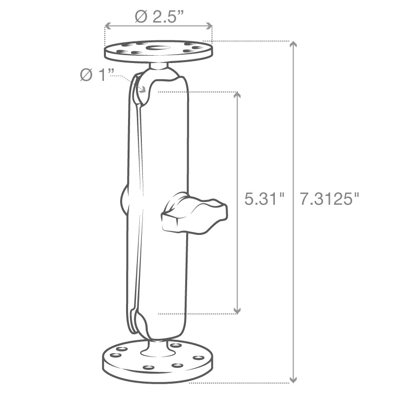 RAM-B-101-C-UN9U X-Grip Universalhalterung für 9-11" Tablets mit Doppel-Kugelhalterung lang 10