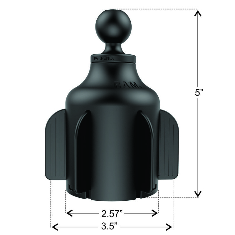 RAP-B-299-4U Stubby Becherhalter-Basis mit B-Kugel 3