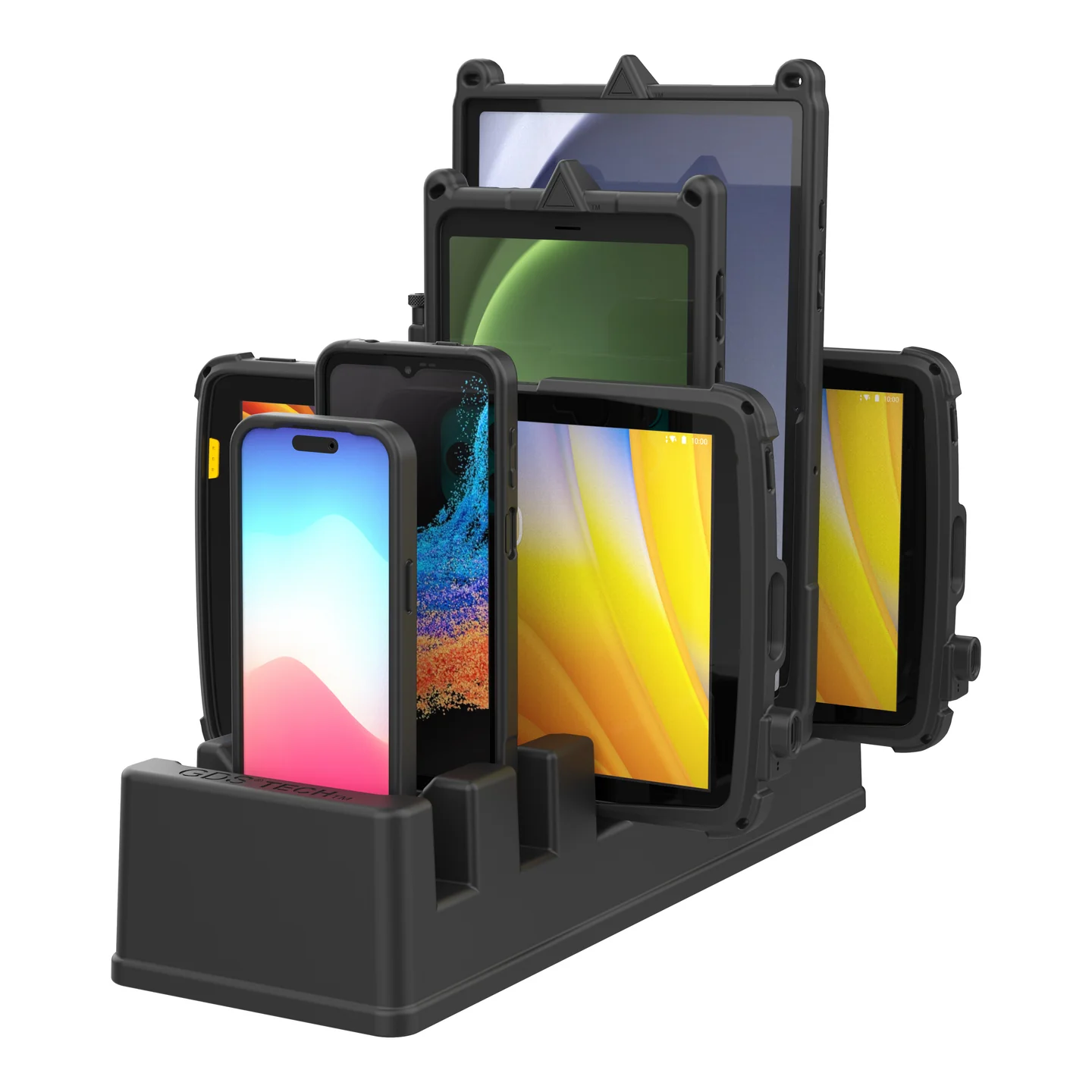 RAM-GDS-DOCK-6G16-SW1 GDS 6 fach Tisch-Ladestation mit 1x Netzwerkanschluss für Tablets in IntelliSkin 1