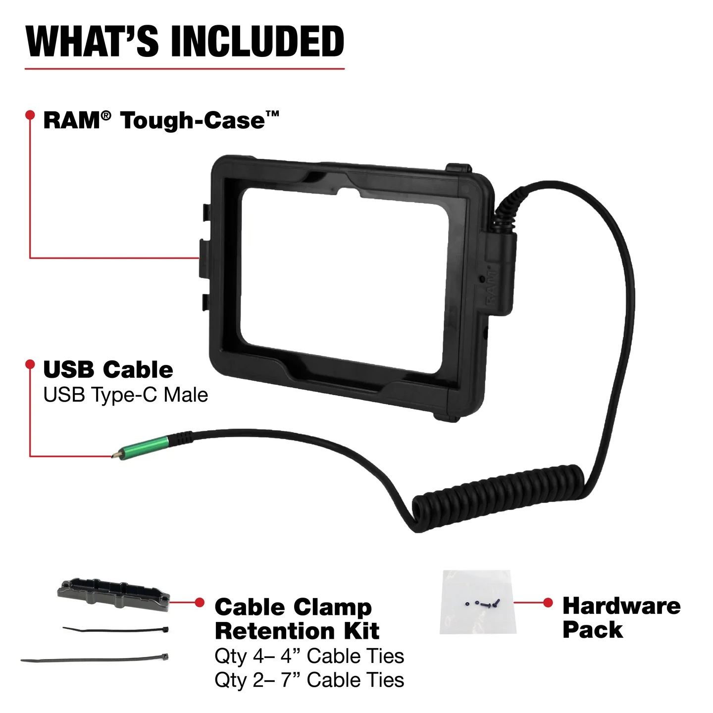RAM-TC-SAM54CU RAM® Tough-Case™ für Tab Active Pro & Active4 Pro – Type-C-USB männlich 3