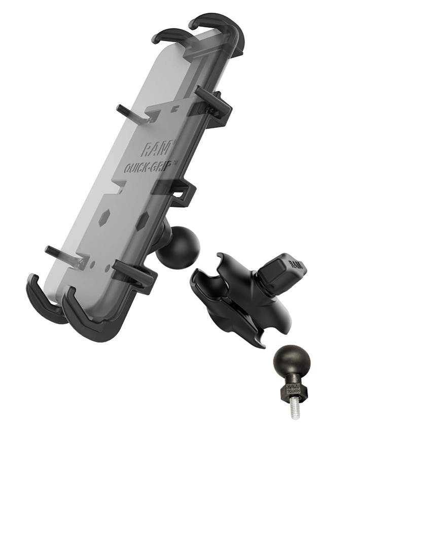 EC-HOL-PD4U-A-379-M616U Motorradhalterung mit Schraubkopfadapter M6 und Quick-Grip Universalhalter. 3