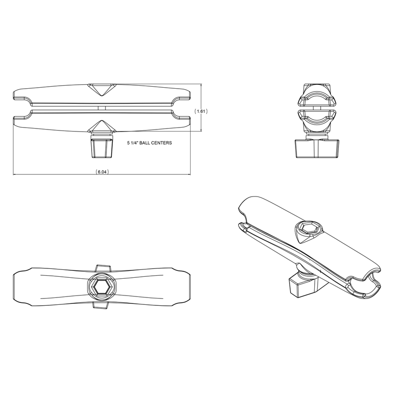 RAM-B-201U-C Socket-Arm lang aus Aluminium 4