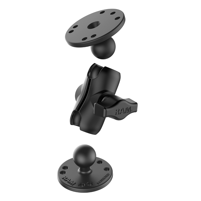 RAM-B-101U-A Double Ball Mount mit 2x Round Base und kurzem Arm 2