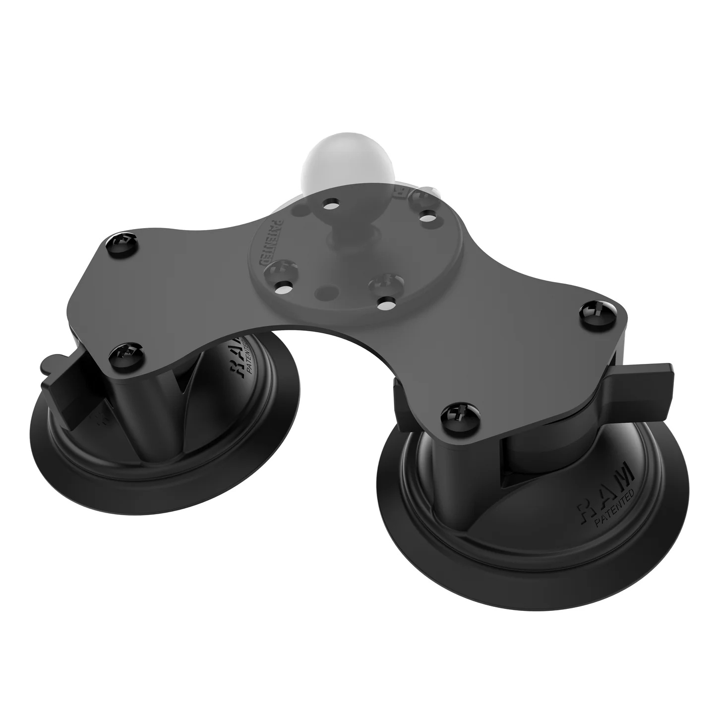 RAM-B-189B-202U Ram Mount Twist-Lock Zweifach-Saugnapfbasis mit Round Base & B-Kugel 2
