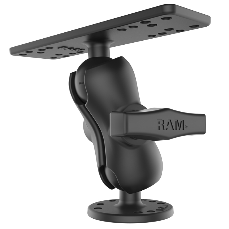 RAM-111U-B Schraubhalterung kurz mit Elektronikplatte und Round Base 2