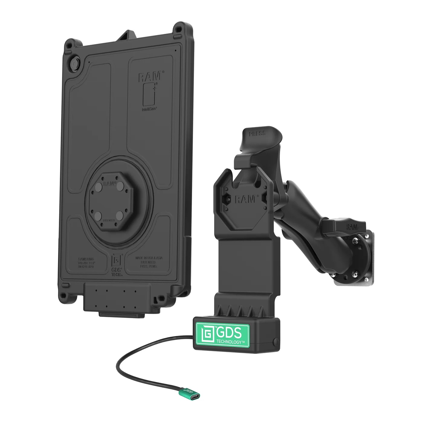 RAM-GDS-U1-SAM88-KIT1 GDS® Uni-Conn™ Ladedock mit Wandhalterung für Samsung Tab A9+ 3