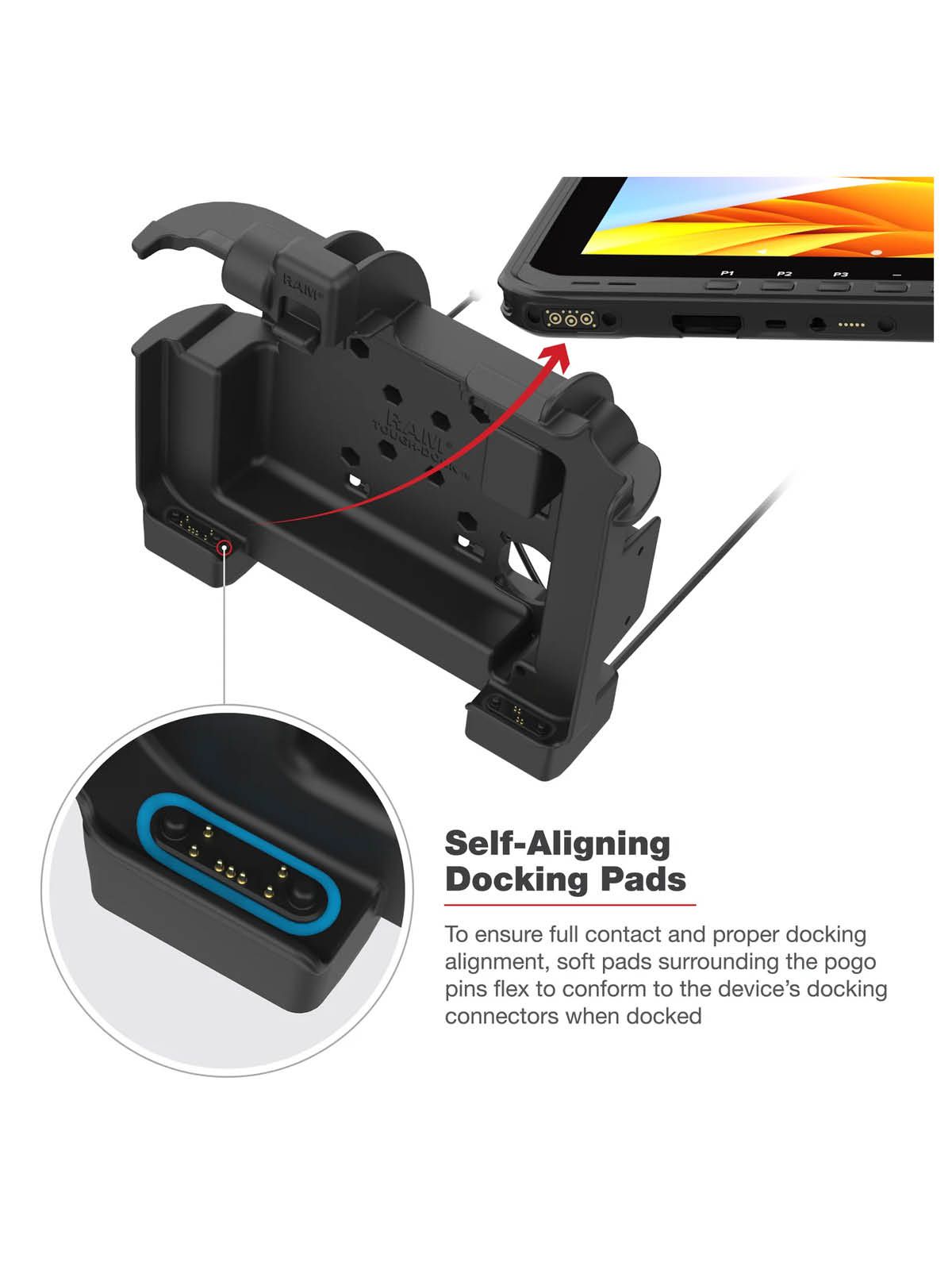 RAM-HOL-ZE25PU RAM Ladedock für Zebra ET60 & ET65 Tablets 3