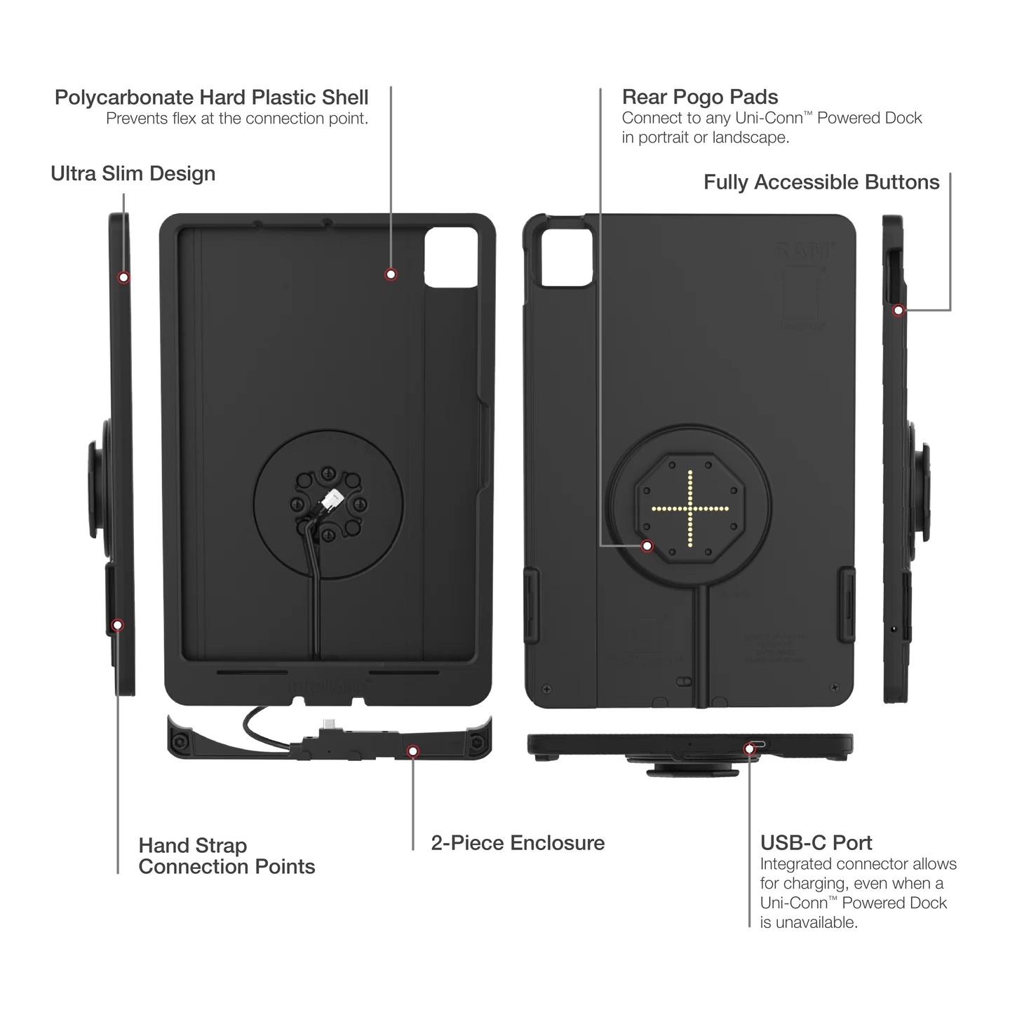 RAM-GDS-SKIN-AP45-M2-TCB IntelliSkin® Thin-Case™ für iPad Air 11 (M2) (rückseitige Pogo Pads) 5