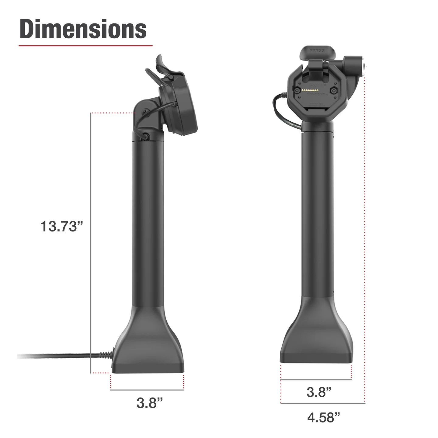 RAM-GDS-DOCKLR-D11-14-U3E GDS® Uni-Conn™ Pedestal Dock 14" , abschließbar, mit PoE 4