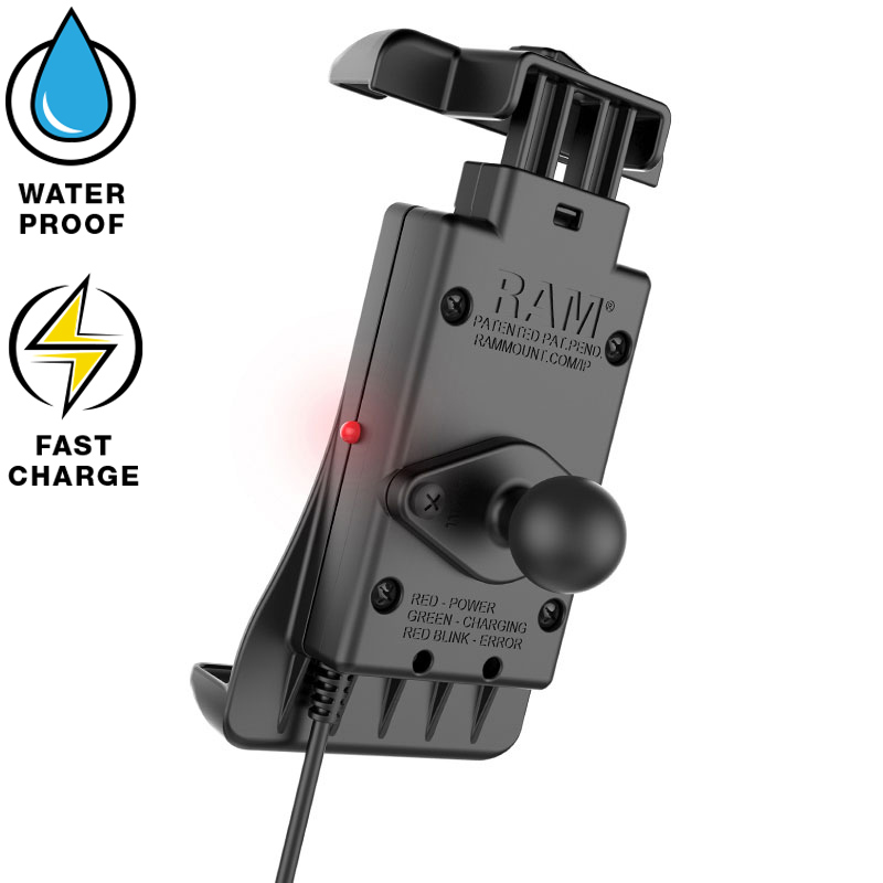 RAM-HOL-UN14WB-V7M Induktive Quick-Grip Halterung mit Einhand - Federauszug und Ladegerät 3