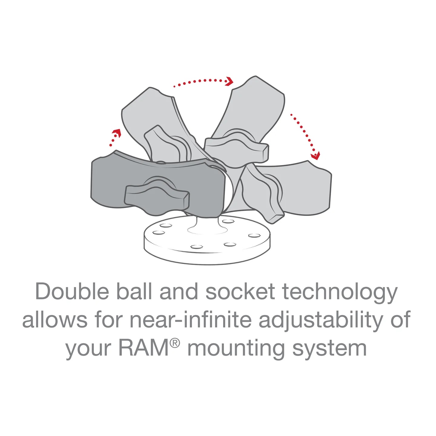 RAP-B-201U Socket-Arm mittellang aus Kompositmaterial, B-System 3