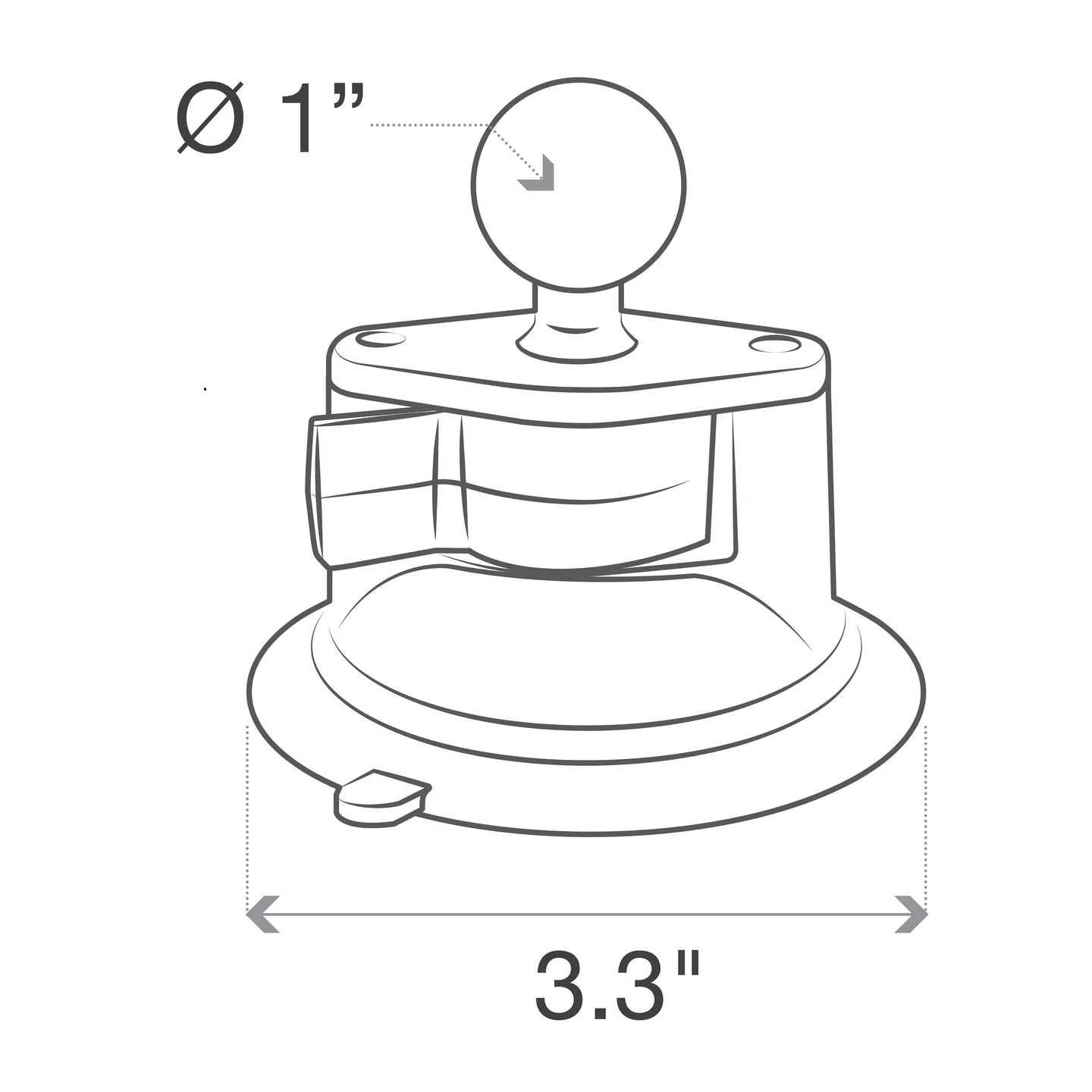 RAM-B-224-1U Ram Mount Twist-Lock Saugnapfbasis mit B-Kugel 4