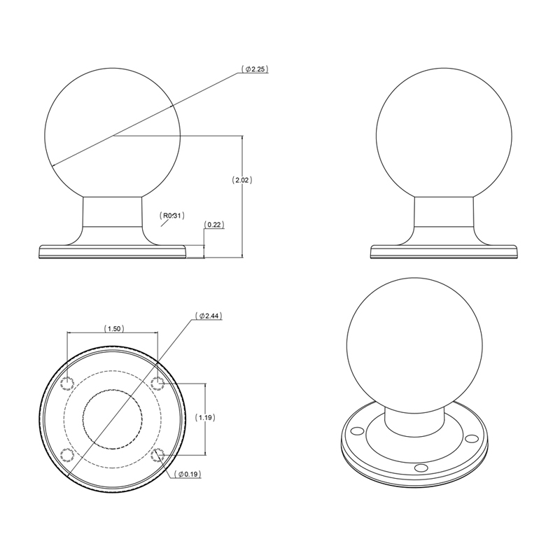 RAM-D-254U Round Base 3
