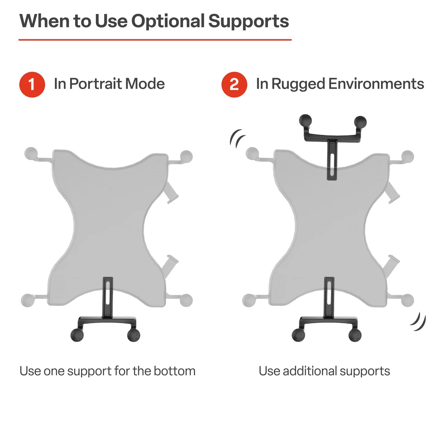 RAM-B-101-C-UN11U Ram Mount X-Grip Set 12-13 Zoll Tablets - 2 mal Round Base, B-Arm lang Aluminium 11