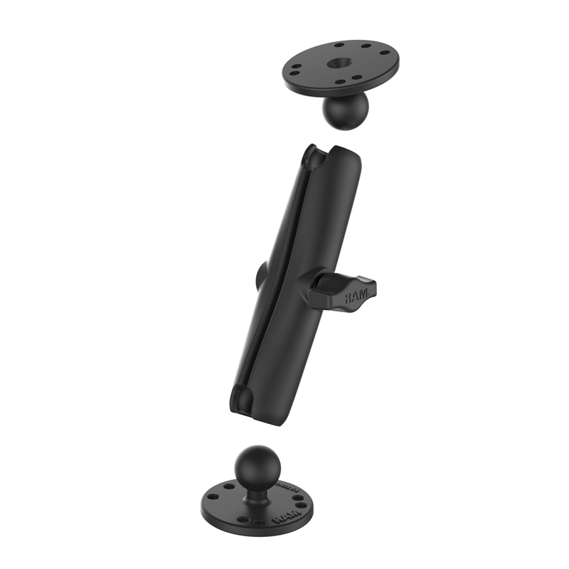 RAM-B-101U-C Doppel-Kugelhalterung lang mit 2 x Round Base aus Aluminium 2