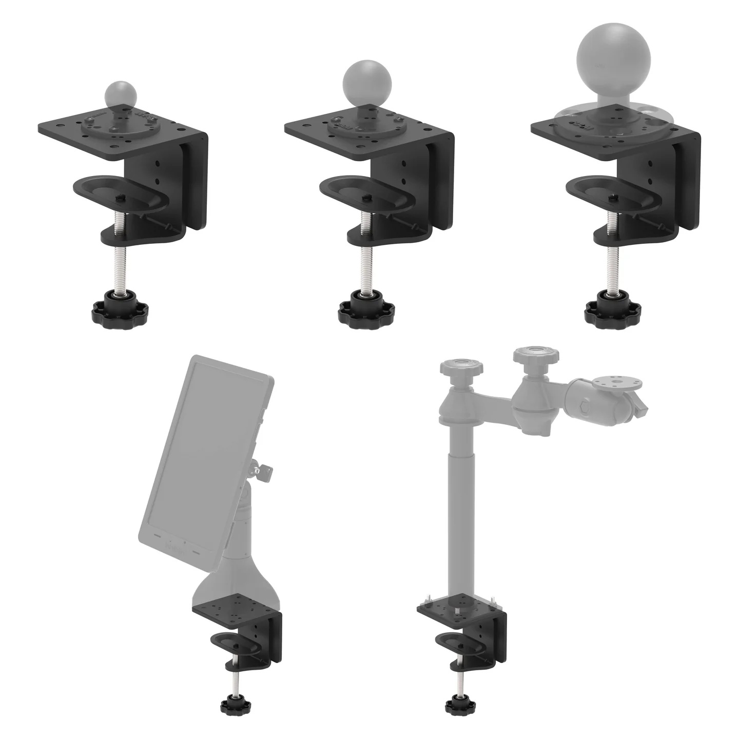 RAM-CC1U RAM® Heavy Duty C-Klemmbasis für GDS Pedestal Docks & Round Base-Haltearmsysteme 3