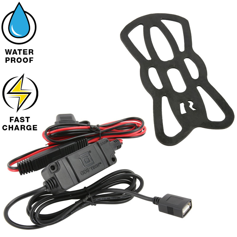 RAM-B-149Z-A-UN12W-V7M Induktive Motorrad Halterung für Smartphones, Bügelschelle 0,5-1,25" 6