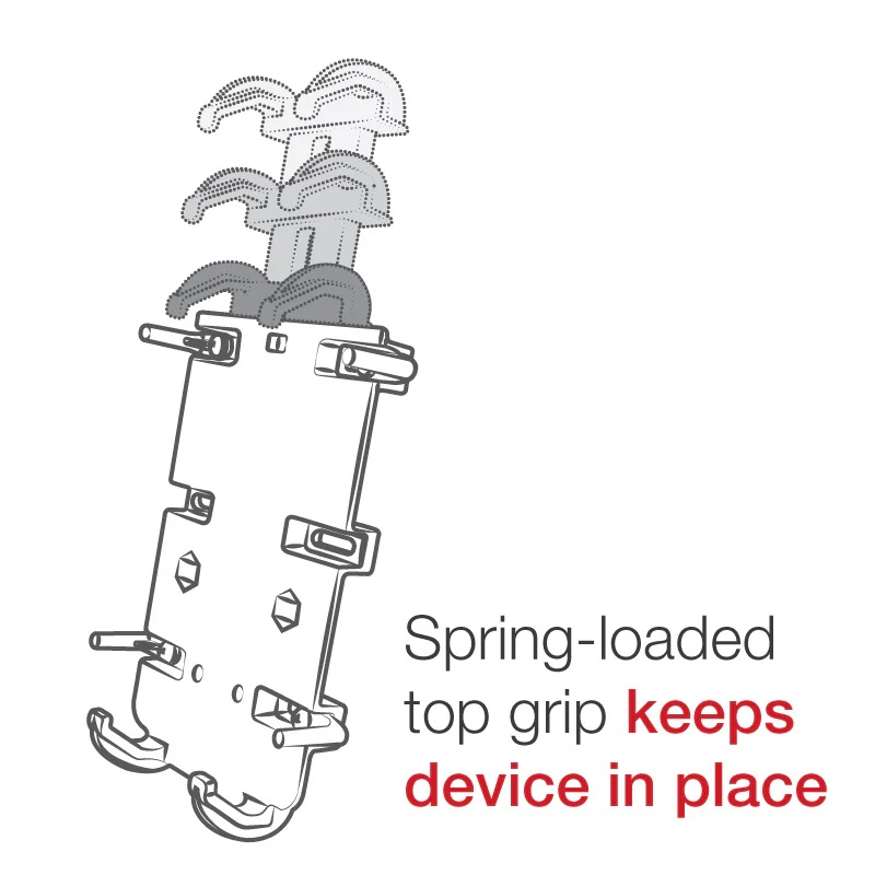 RAM-HOL-PD4-238AU Ram Mount Quick-Grip XL Halterung für große Smartphones mit Diamond Base/B-Kugel 14