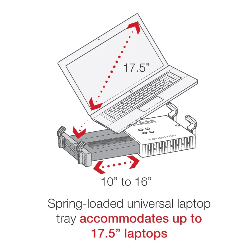 RAM-SM1-234-3 Universal Notebookhalterung (Tough-Tray) für den Autositz (Seat-Mate) - medium 4