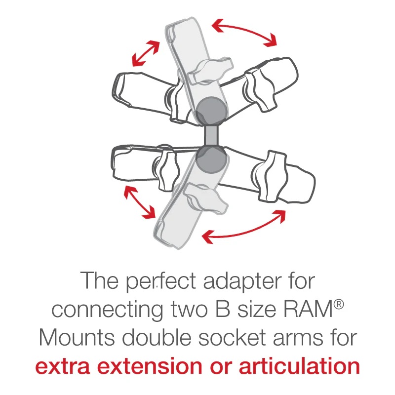 RAM-B-230U Ram Mount Doppelkugel-Adapter B-Kugel aus Aluminium 3
