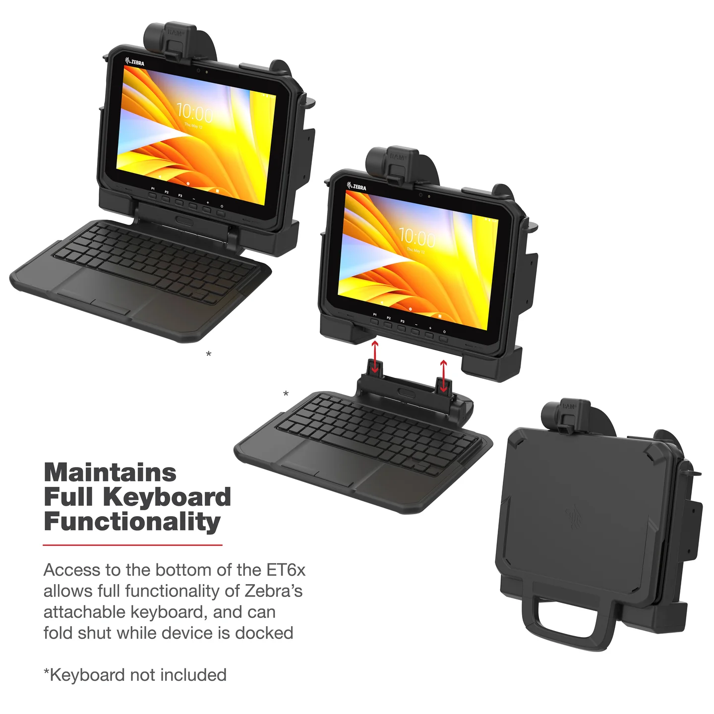 RAM-HOL-ZE25PU RAM Ladedock für Zebra ET60 & ET65 Tablets 5