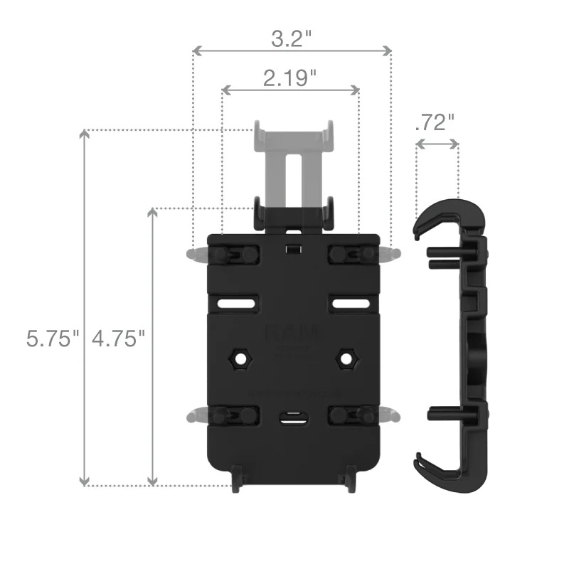 RAM-HOL-PD3U Quick-Grip Universalhalter für Smartphones, Navigationsgeräte und Kleingeräte 9