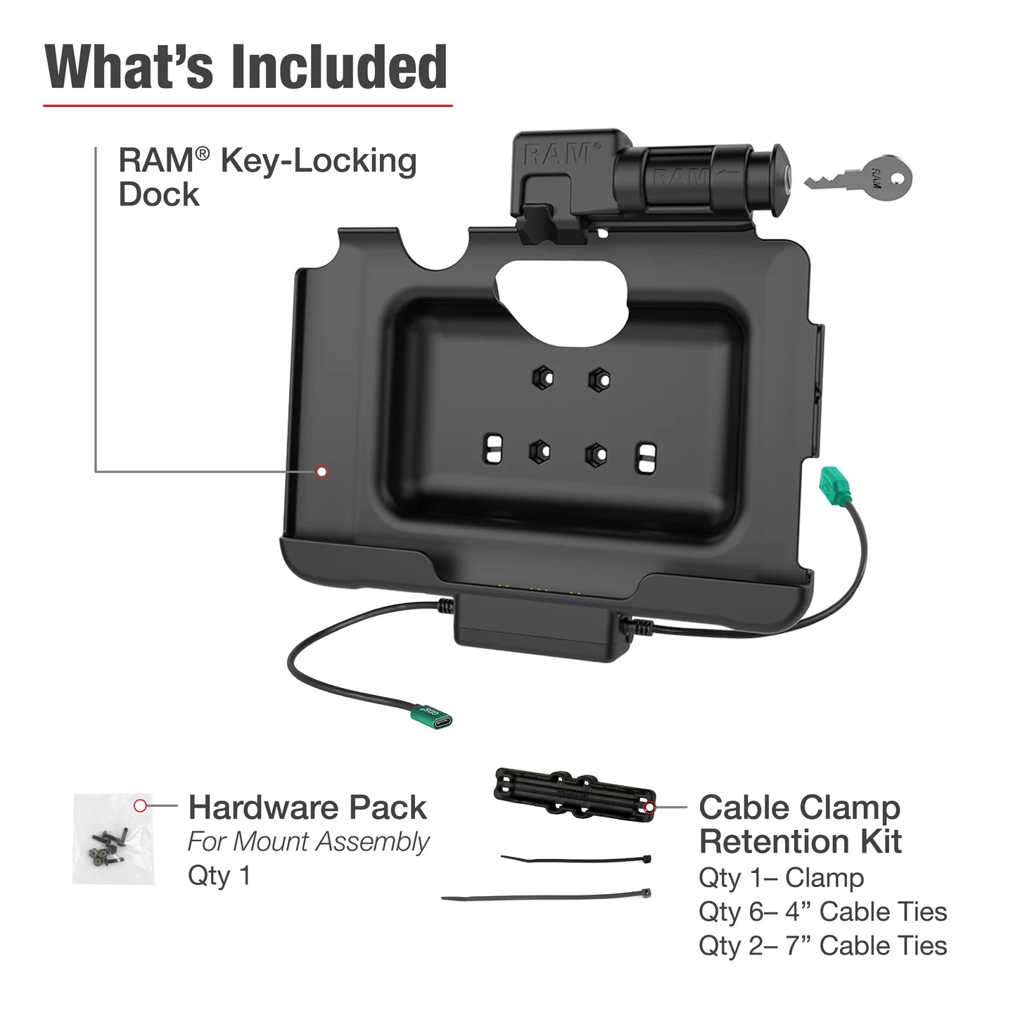 RAM-HOL-SAM57CPKL-1AU RAM®abschließbares Lade- und Datendock für Tab Active4 Pro & Tab Active Pro 8