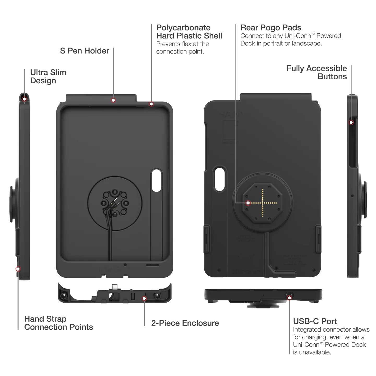 RAM-GDS-SKIN-SAM100-TCB GDS IntelliSkin Thin-Case für Tab Active5 Pro/4 Pro - (rückseitige Pogo Pads) 3